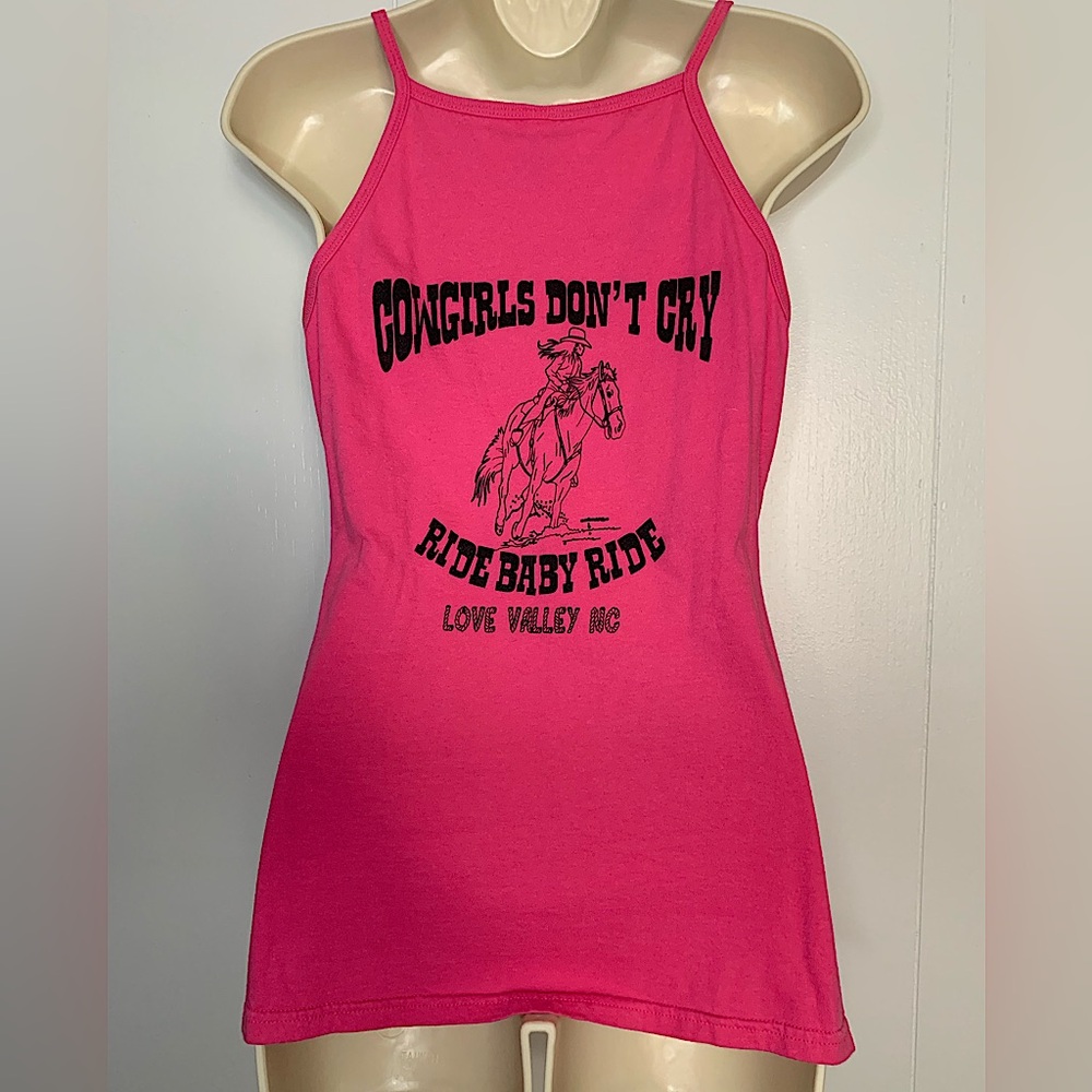 Anvil pink western tank top